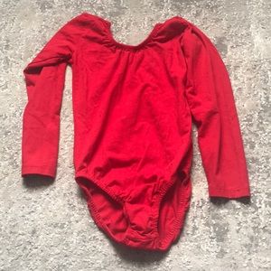 Red long sleeve leotard